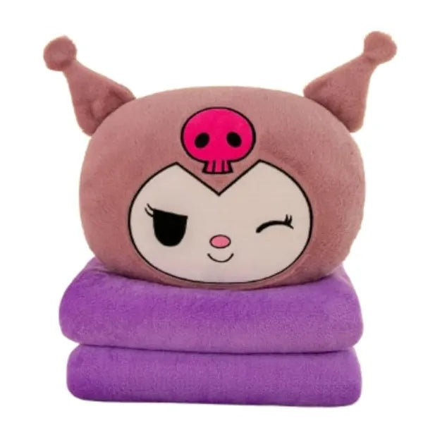 2-in-1 Bear plush pillow& Blanket