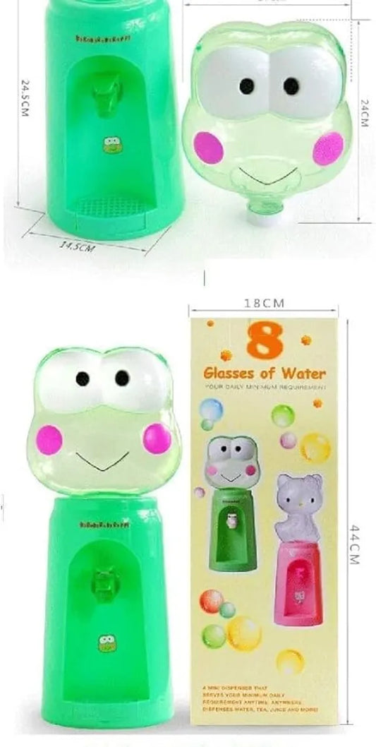 Mini water dispenser for kids in cute frog design