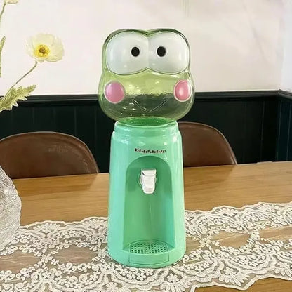 Mini water dispenser for kids in cute frog design