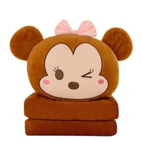 2-in-1 Bear plush pillow& Blanket