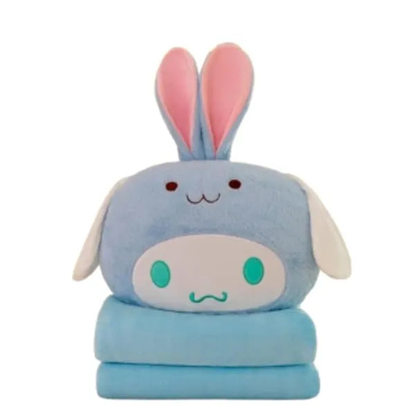 2-in-1 Bear plush pillow& Blanket