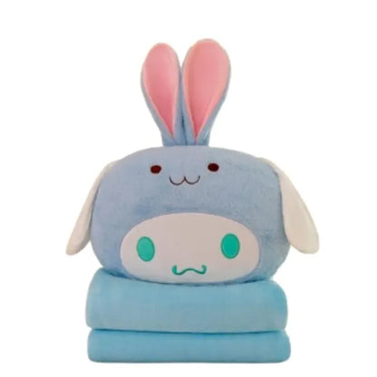 2-in-1 Bear plush pillow& Blanket